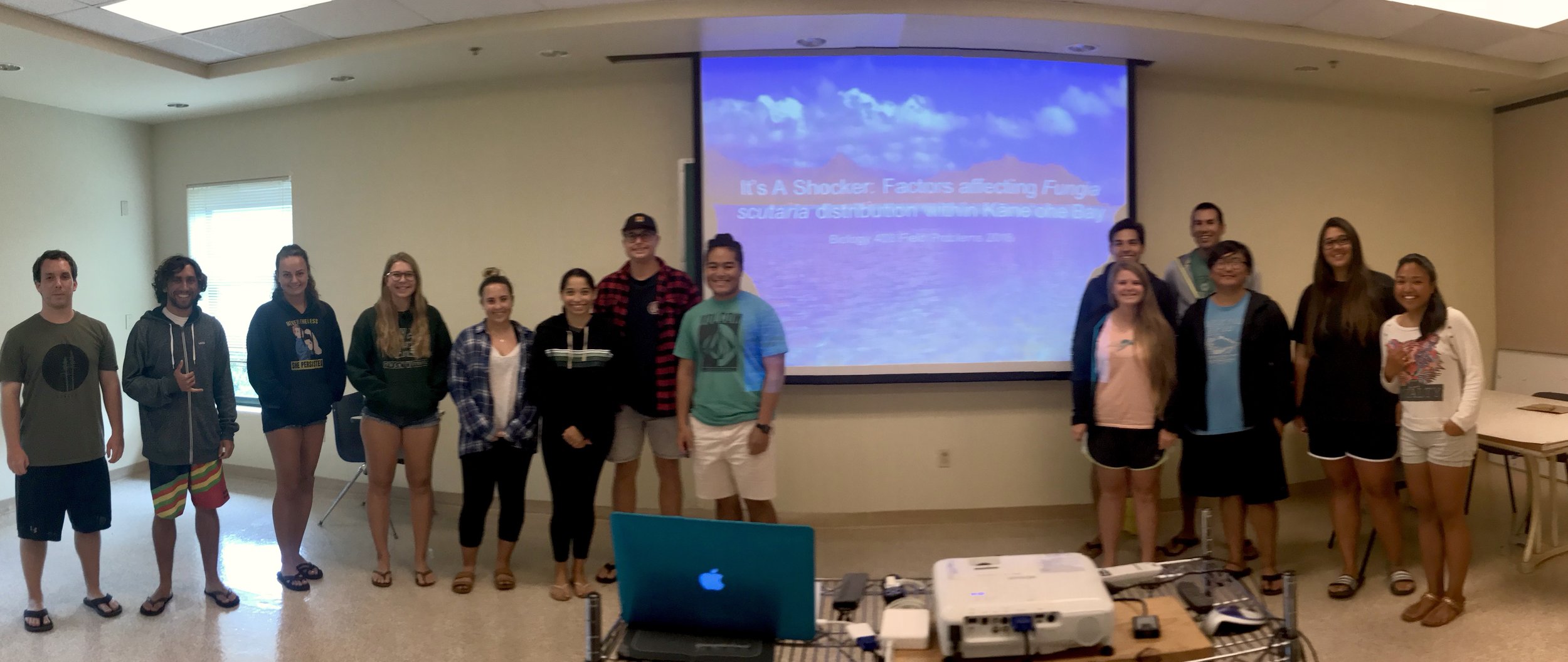 The BIOL 403 class (Field Problems in Marine Biology Presented their work to the Hawai’i Institute of Marine Biology community!